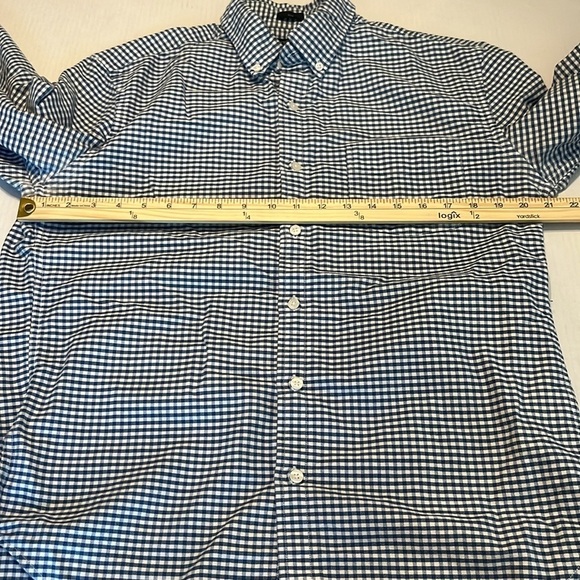J. Crew Men's Blue Plaid Oxford Slim Fit Long Sleeve Button Down Size L - Picture 5 of 12